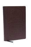 KJV Large Print Center-Column Reference Bible Verse Art Cover Collection Genuine Leather Brown Red Letter Thumb Indexed Comfort Print: Holy Bible King James Version