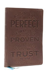 NKJV Thinline Bible Verse Art Cover Collection Genuine Leather Brown Thumb Indexed Red Letter Comfort Print: Holy Bible New King James Version