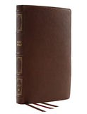 NKJV Reference Bible Classic Verse-by-Verse Center-Column Genuine Leather Brown Red Letter Comfort Print: Holy Bible New King James Version