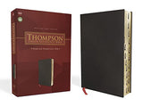 NKJV Thompson Chain-Reference Bible Bonded Leather Black Red Letter Thumb Indexed