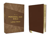 NIV Personal Size Bible Large Print Genuine Leather Buffalo Brown Red Letter Art Gilded Edges Comfort Print