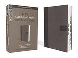NIV Super Giant Print Reference Bible Leathersoft Gray Red Letter Thumb Indexed Comfort Print