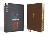 NASB Thinline Bible Giant Print Leathersoft Brown Red Letter 1995 Text Thumb Indexed Comfort Print