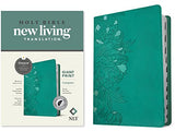 NLT Compact Giant Print Bible Filament Enabled Edition (Red Letter LeatherLike Peony Rich Teal Indexed)