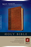 Slimline Center Column Reference Bible NLT TuTone (Red Letter LeatherLike Brown/Tan)