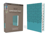NIV Super Giant Print Reference Bible Leathersoft Teal Red Letter Thumb Indexed Comfort Print