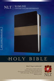 Slimline Center Column Reference Bible NLT TuTone (Red Letter LeatherLike Black/Taupe)