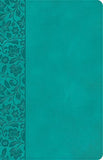 NASB Large Print Personal Size Reference Bible Teal LeatherTouch Indexed