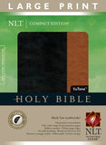 Compact Edition Bible NLT Large Print TuTone (Red Letter LeatherLike Black/Tan Indexed)