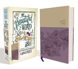 NIV Beautiful Word Coloring Bible Large Print Leathersoft Purple/Tan: Hundreds of Verses to Color
