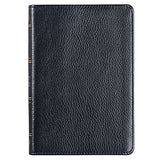 KJV Holy Bible Compact Premium Full Grain Leather Red Letter Edition - Ribbon Marker King James Version Black