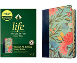 NLT Life Application Study Bible Third Edition (Red Letter LeatherLike Teal Floral Indexed)