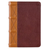 KJV Holy Bible Compact Large Print Premium Full Grain Leather Red Letter Edition - Ribbon Marker King James Version Saddle Tan/Butterscotch