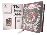 The Jesus Bible Artist Edition NIV Leathersoft Gray Floral Thumb Indexed Comfort Print